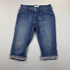 Levi's 545 Capri Blue Jeans Womens 10 Cuffed